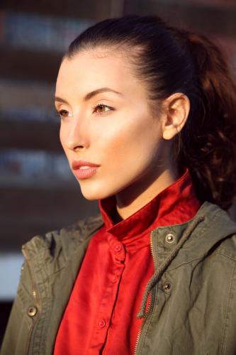 AlyRaeRedShirtGreenJktNatLookWL